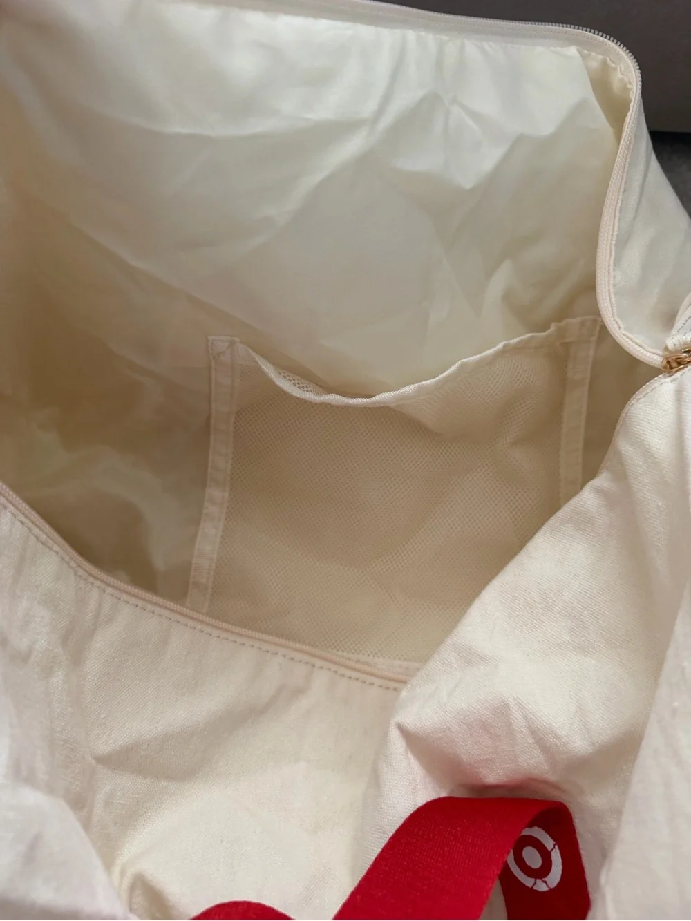 🆕Fanatics Fest NYC 2026 White Canvas Backpack with Yellow Emblem and Red Target